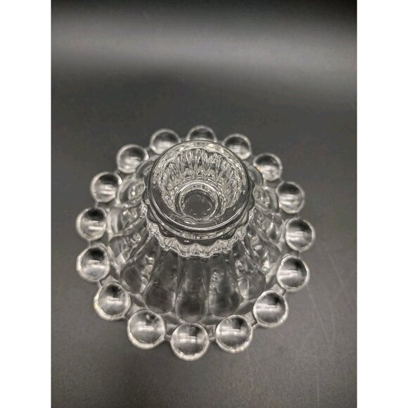 Vintage MCM Set 5 Anchor Hocking Boopie Bubble Clear Glass Candlestick Holders - Picture 6 of 16